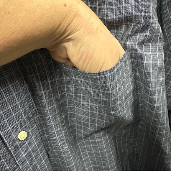 Savile Row Button Down Long Sleeve Wrinkle Free Pocket Shirt Mens 17 Neck 34 35 - Picture 5 of 7